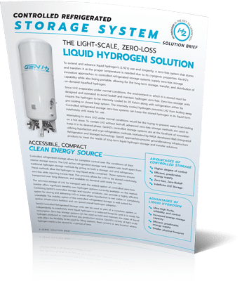 Controlled Liquid Hydrogen Storage System